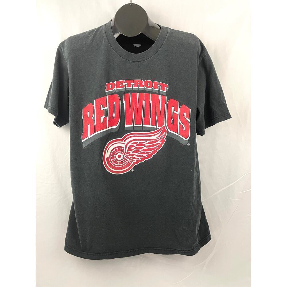 VTG Detroit Red Wings NHL Shirt L 1990's‎ Black Hockey Sports TShirt
